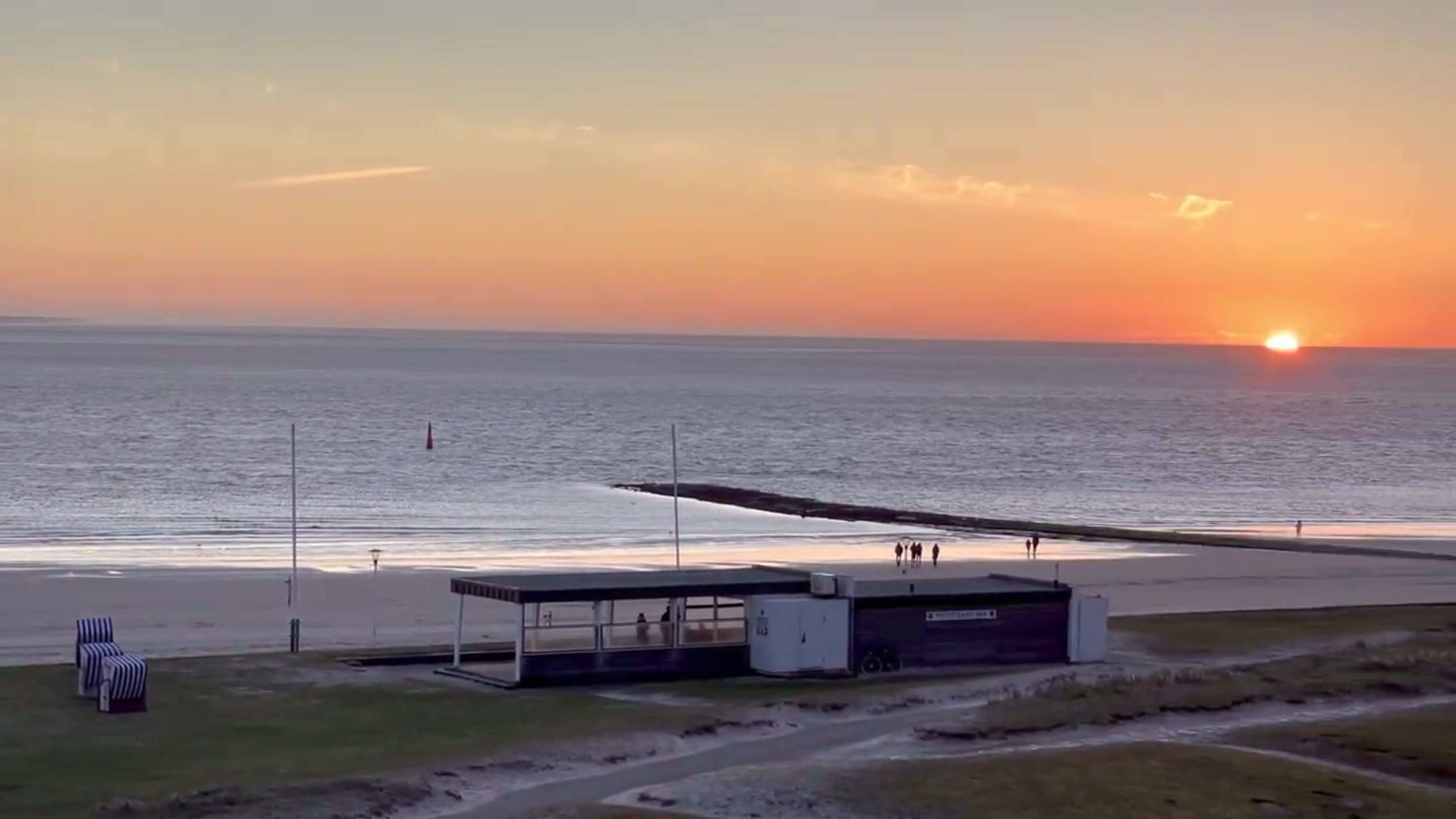 Sonnenuntergang Balkon Ferienwohnung No. 68 Norderney
